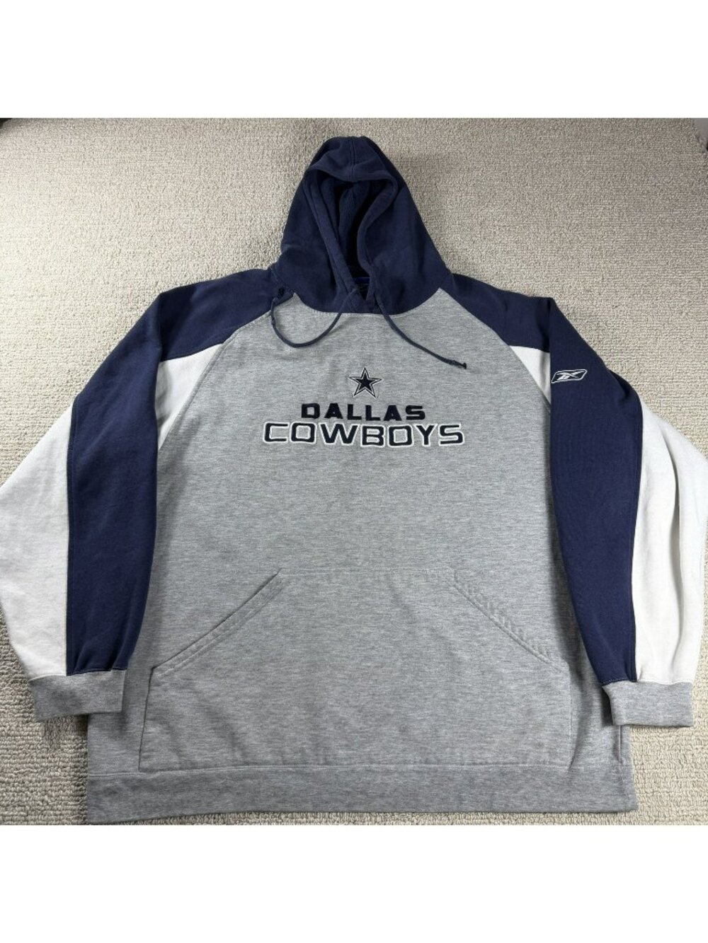 Vintage Reebok Dallas Cowboys NFL Hoodie Y2K Blue Gray Men’s Size XXL